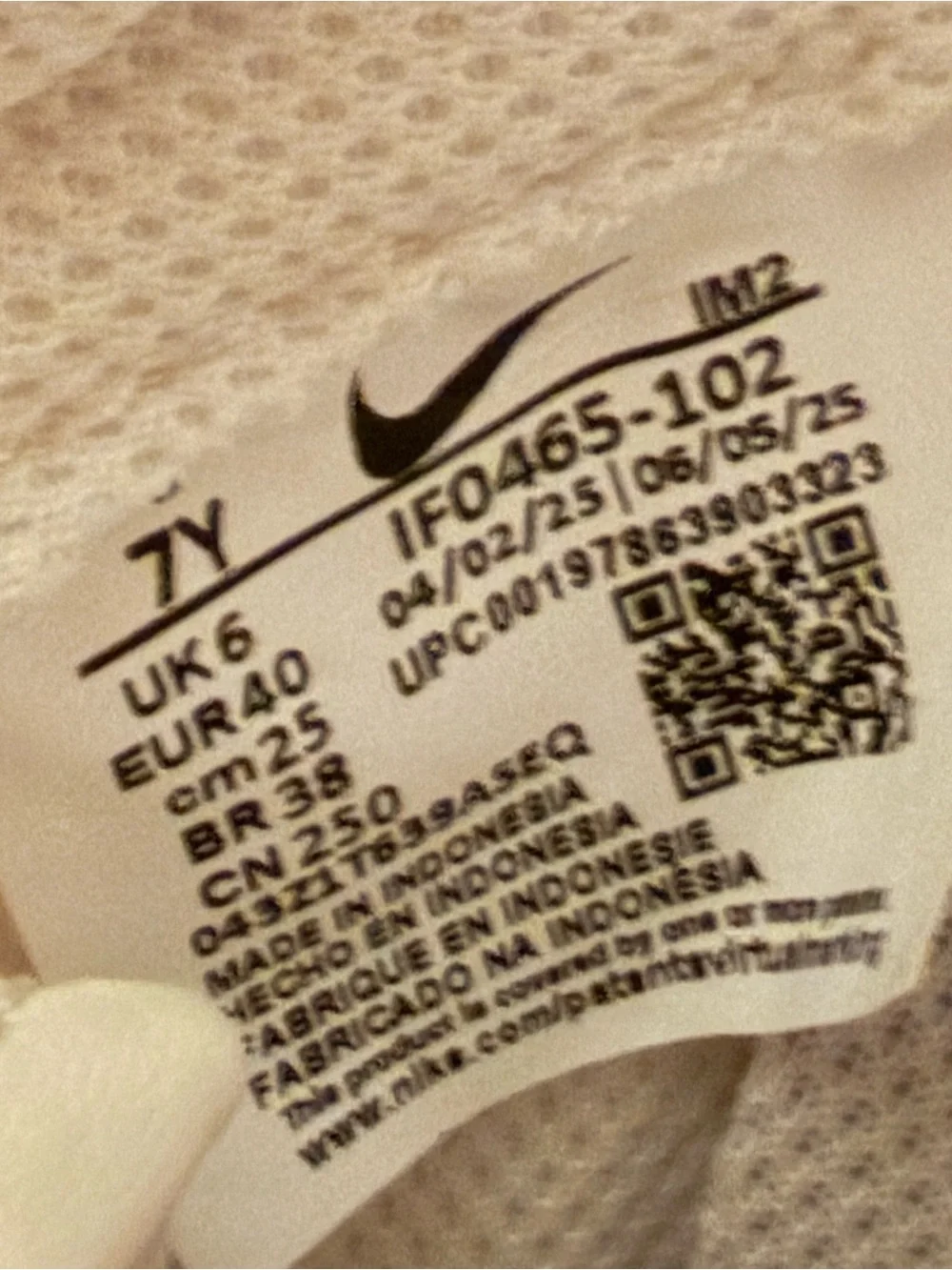 Nike Field General Low top Kids Shoes Ivory Black Youth Size 7Y IF0465-102 New